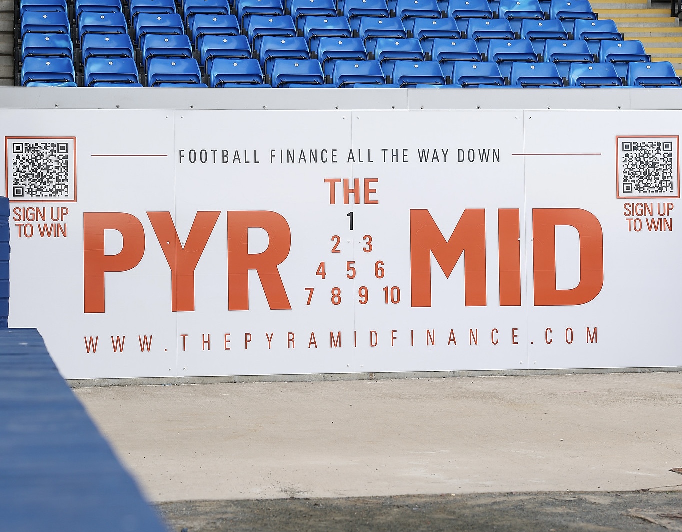 The Pyramid pitchside advertising board at Peterborough United's Weston Homes Stadium