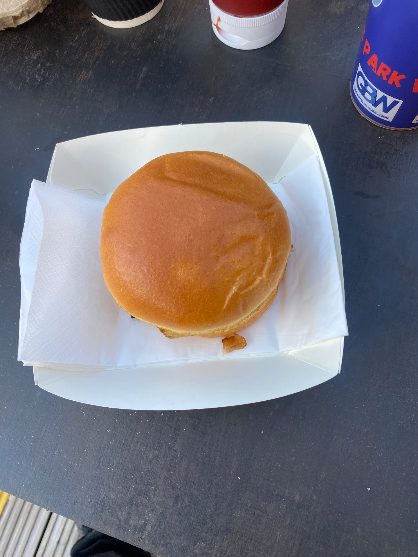 A straightforward beef burger in a soft white bun