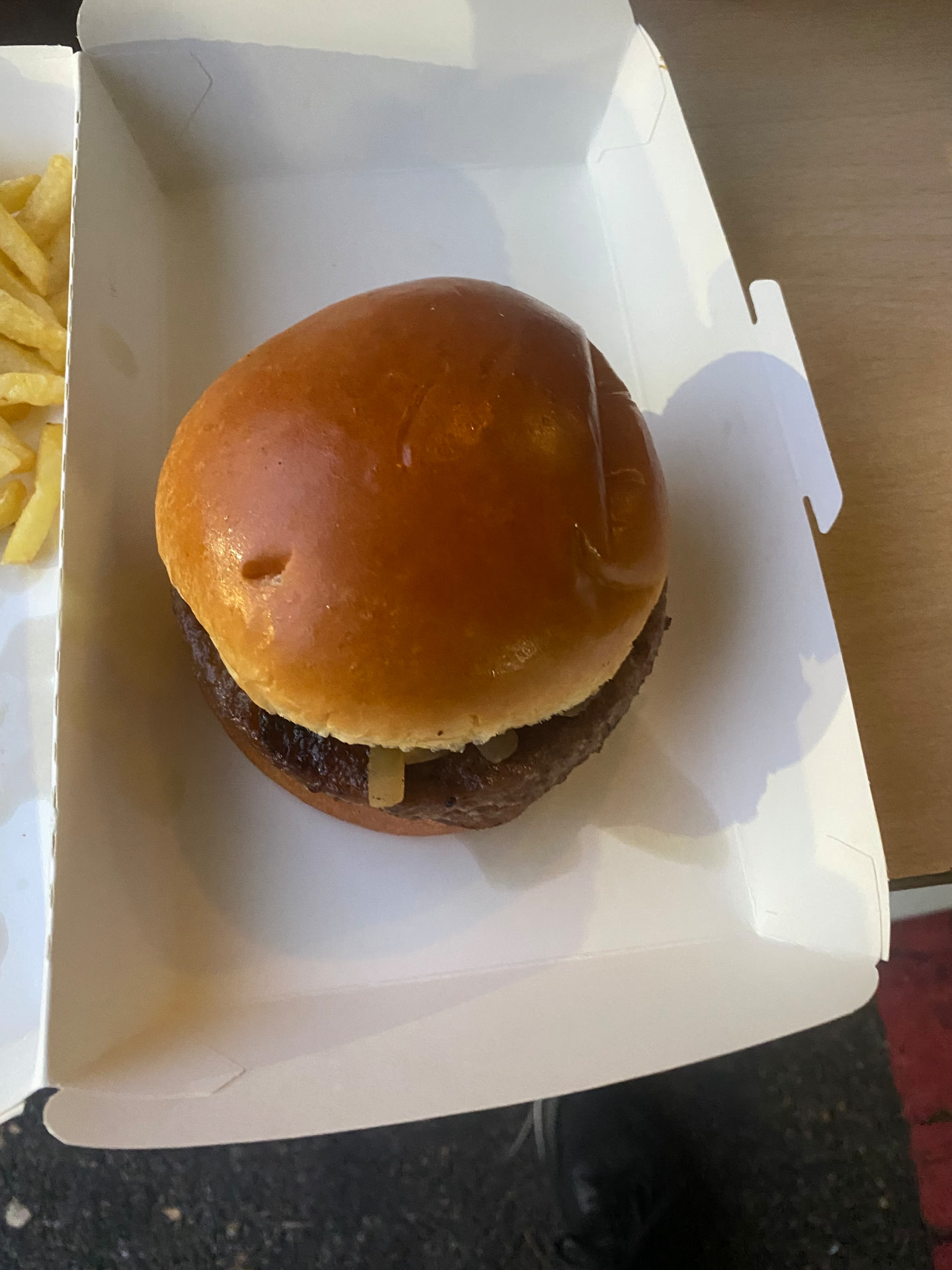 The Fisher burger closed in its matchday box