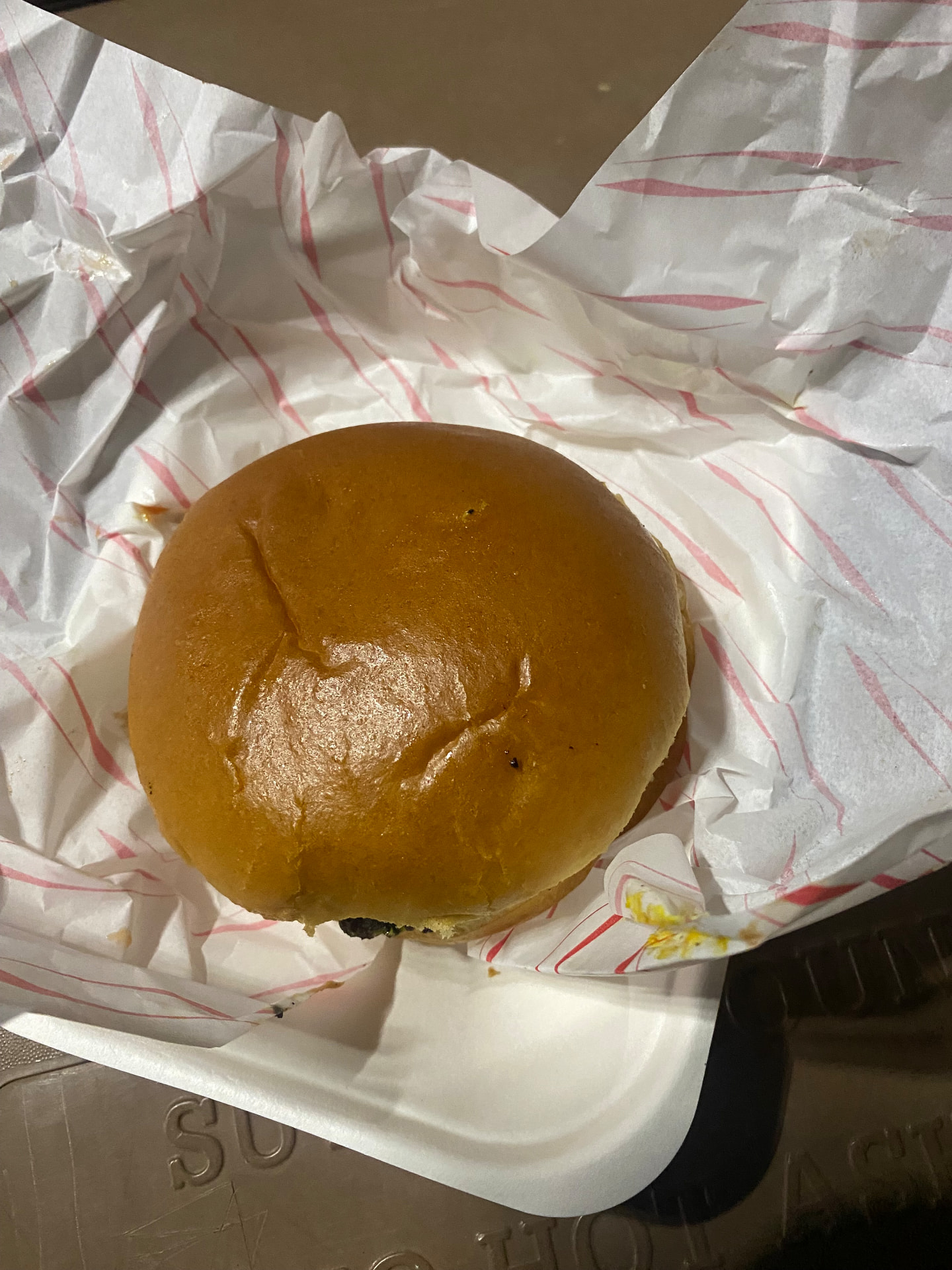 The Sutton United Classic Burger closed in its matchday tray